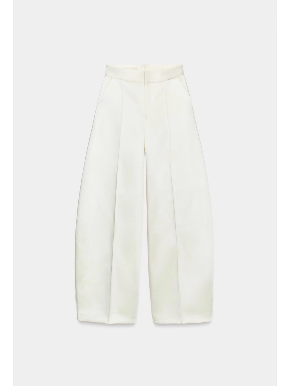 Zara Wide-Leg Satin Cream Trousers - Picture 7 of 12